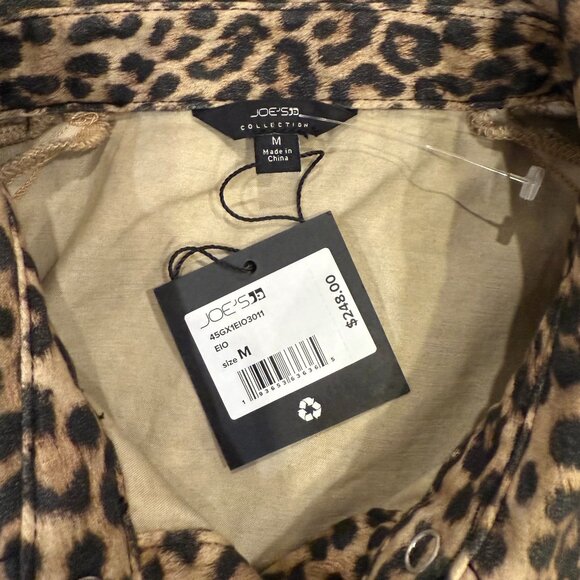 Joe's The Brody Animal Print Pleated Sleeve Dress Snap Buttons Size M - Picture 6 of 6